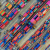 aerial photo of container van lot