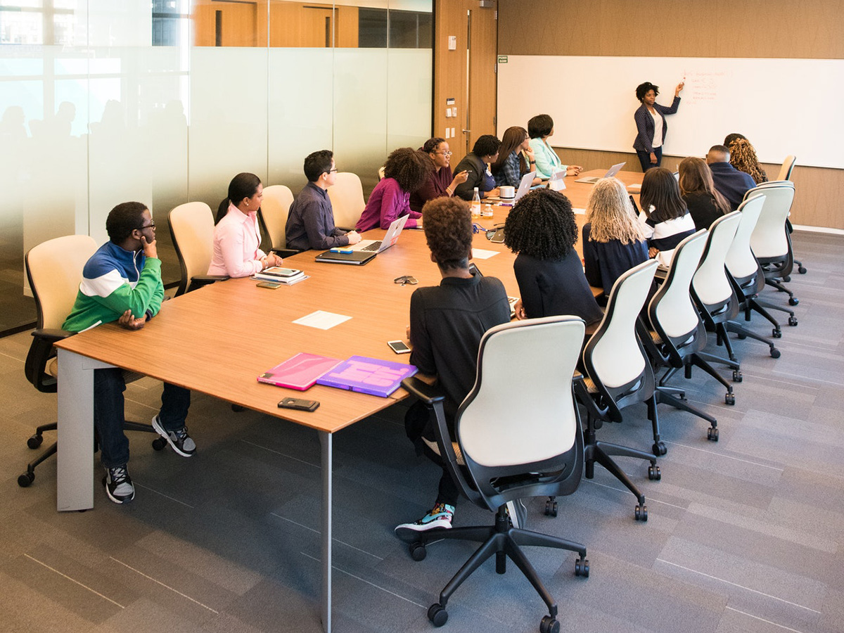 woman presenting in meeting